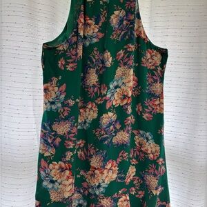 Floral Green Sleeveless Dress
